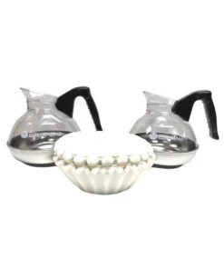 BUNN® 2 Bunn Easy Pour Pots (Black) & 100 12-Cup Filters
