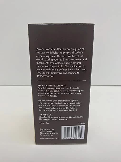 Farmer Brothers Premium: Chai Spice Hot Tea, 6/25 Ct Tea Boxes 5 Farmer Brothers Premium: Chai Spice Hot Tea, 6/25 Ct Tea Boxes - Image 3