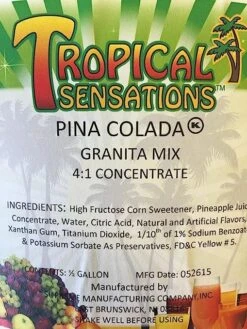 Tropical Sensations - Pina Colada Granita Mix, 1 Bottle 64 Oz -Coffee Drinks Shop 91 8dljuqrl. sy679 1