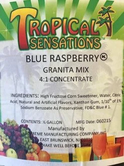 Tropical Sensations - Blue Raspbery Granita Mix, 1 Bottle 64 Oz 9 Tropical Sensations - Blue Raspbery Granita Mix, 1 Bottle 64 Oz -Coffee Drinks Shop 916gtoz rll. sy679 1