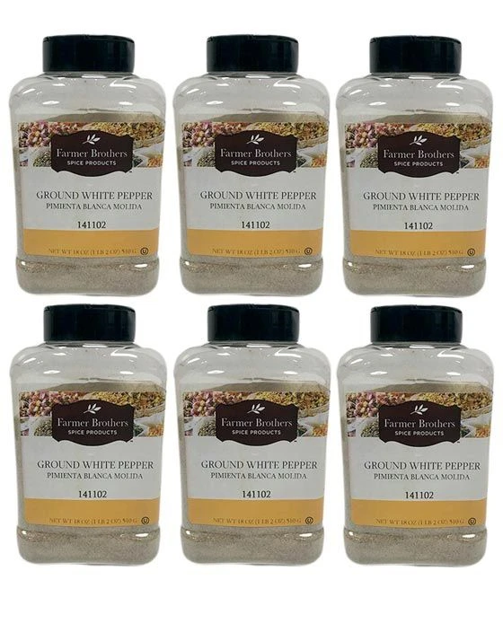 Farmer Brothers Ground White Pepper (6 Bottles/1 Lb 2 Oz Ea.)