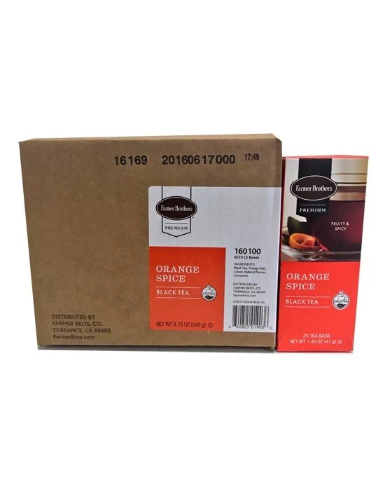 Farmer Brothers Premium Orange Spice Hot Tea, 6/25 Ct Tea Boxes 3 Farmer Brothers Premium Orange Spice Hot Tea, 6/25 Ct Tea Boxes