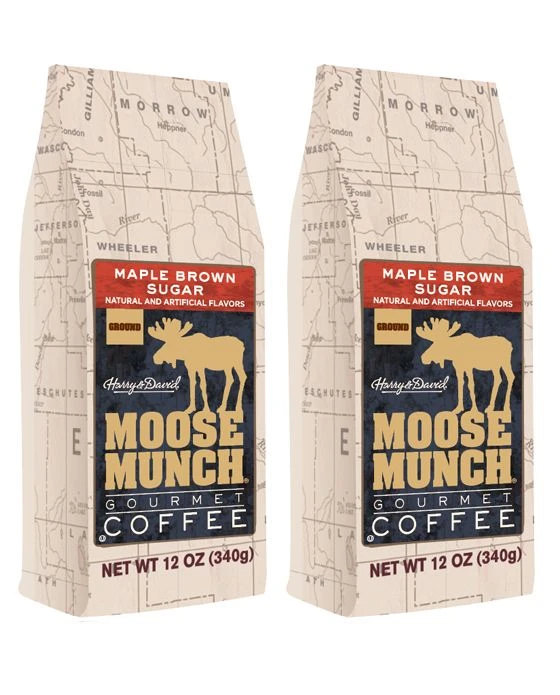 Harry & David Moose Munch Maple Brown Sugar Ground Gourmet Coffee 2 Bags 3 Harry & David Moose Munch Maple Brown Sugar Ground Gourmet Coffee 2 Bags
