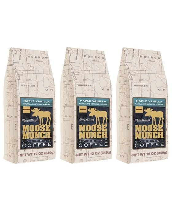 Harry & David Maple Vanilla Moose Munch Gourmet Coffee 3 Bags 3 Harry & David Maple Vanilla Moose Munch Gourmet Coffee 3 Bags