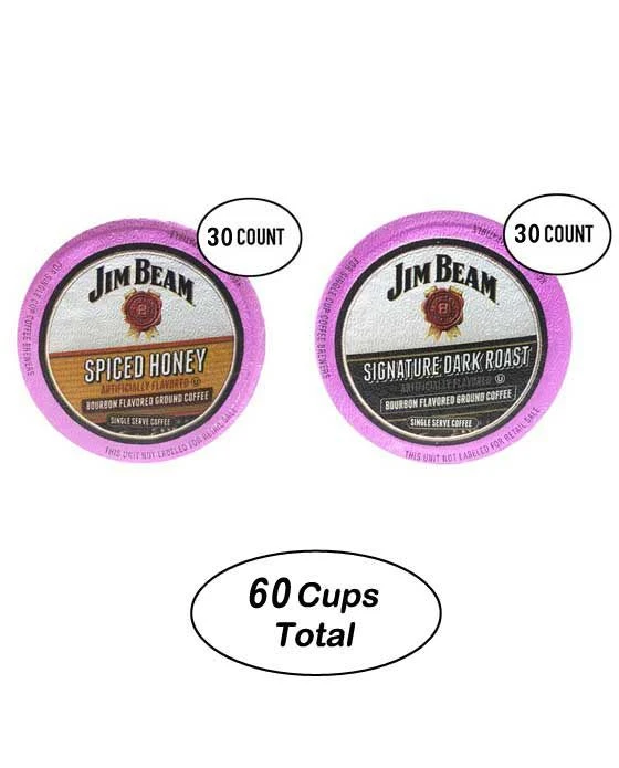 Jim Beam Dark Roast Bourbon 30 Cups &Spiced HoneySingle Serve 30 Cups 3 Jim Beam Dark Roast Bourbon 30 Cups &Spiced HoneySingle Serve 30 Cups