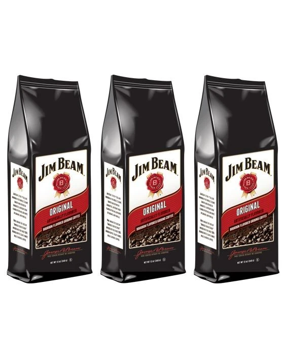 Jim Beam Original Bourbon Flavored Ground Coffee, 3 Bags (12 Oz Ea.) 3 Jim Beam Original Bourbon Flavored Ground Coffee, 3 Bags (12 Oz Ea.)