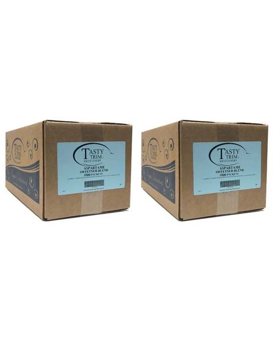 Tasty Trim Aspartame (Blue Sugar Substitute), 2 Boxes (2,000 Packets Ea.)