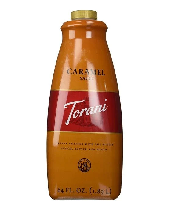 Torani Caramel Sauce, 1 Bottle/64 Oz Free Pump Included 3 Torani Caramel Sauce, 1 Bottle/64 Oz Free Pump Included