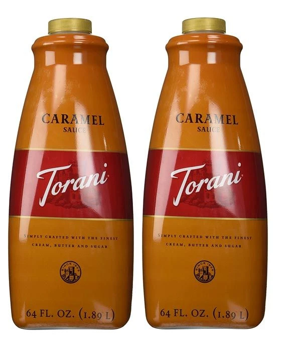 Torani Caramel Sauce, 2 Bottles/64 Oz Ea. Free Pump Included 3 Torani Caramel Sauce, 2 Bottles/64 Oz Ea. Free Pump Included