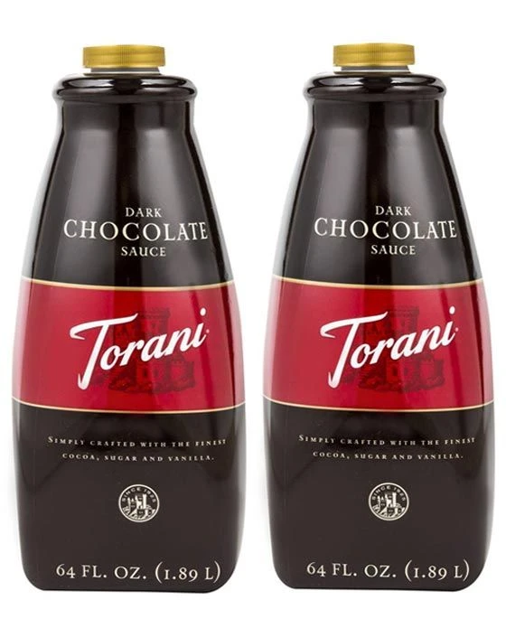 Torani Dark Chocolate Sauce, 2 Bottles/64 Oz Ea. Free Pump Included 3 Torani Dark Chocolate Sauce, 2 Bottles/64 Oz Ea. Free Pump Included