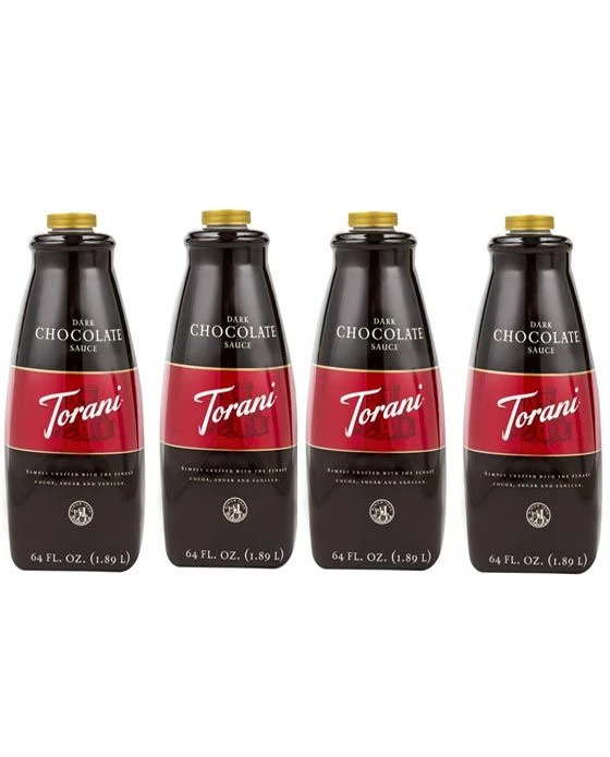 Torani Dark Chocolate Sauce, 4 Bottles/64 Oz Ea. Free Pump Included 3 Torani Dark Chocolate Sauce, 4 Bottles/64 Oz Ea. Free Pump Included