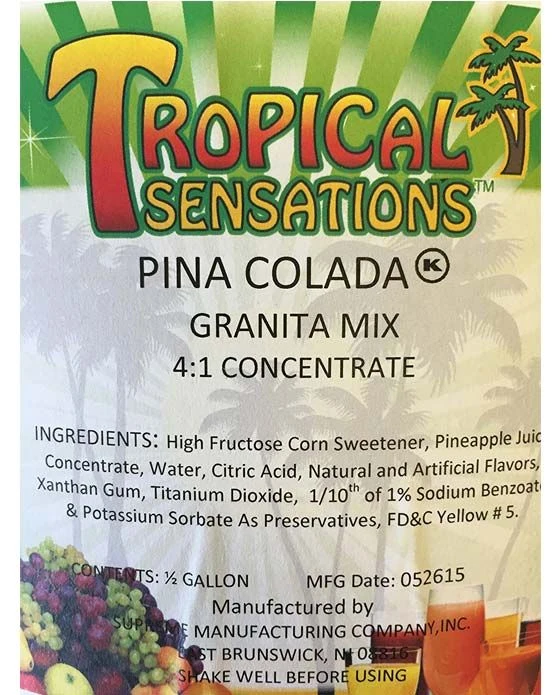 Tropical Sensations - Pina Colada Granita Mix, 6 Bottles 64 Oz Each 3 Tropical Sensations - Pina Colada Granita Mix, 6 Bottles 64 Oz Each