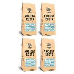 Ancient Roots French Vanilla Flavored Mushroom Coffee By Corim Premium Blends 4/12 Oz Bags