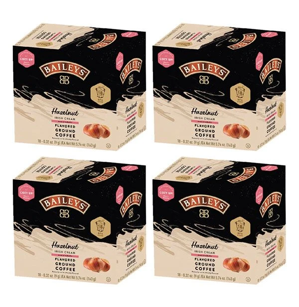 Baileys Bailey's, Hazelnut Irish Cream Flavored Coffee, 4/18 Single Serve Cups 3 Baileys Bailey's, Hazelnut Irish Cream Flavored Coffee, 4/18 Single Serve Cups