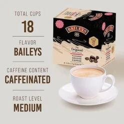 Baileys Bailey's, The Original Irish Cream Flavored Coffee, 18 Single Serve Cups -Coffee Drinks Shop baileys original irish cream flavored coffee single serve cups 1