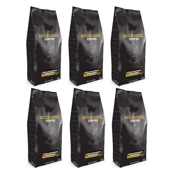 Brickhouse Ground Coffee, BRICKHOUSE Blend: 100% Colombian Dark Roast, 6/12 Oz Bags 3 Brickhouse Ground Coffee, BRICKHOUSE Blend: 100% Colombian Dark Roast, 6/12 Oz Bags