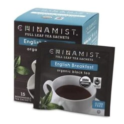 China Mist - English Breakfast Organic Black Full Leaf Tea Sachet, 15 Count Box - Biodegradable And Individually Wrapped 6 China Mist - English Breakfast Organic Black Full Leaf Tea Sachet, 15 Count Box - Biodegradable And Individually Wrapped -Coffee Drinks Shop china mist english breakfast organic black full leaf tea sachet 15 cnt box