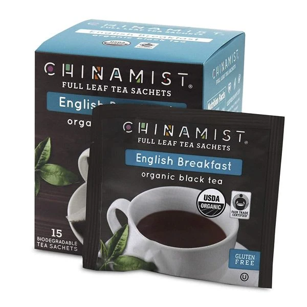 China Mist - English Breakfast Organic Black Full Leaf Tea Sachet, 15 Count Box - Biodegradable And Individually Wrapped 4 China Mist - English Breakfast Organic Black Full Leaf Tea Sachet, 15 Count Box - Biodegradable And Individually Wrapped - Image 2