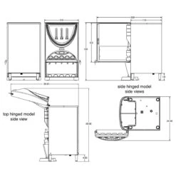 BUNN® Bunn 37000.0022 IMIX-5 BLK HW Powdered Cappuccino Dispenser With Top Hinged Door And Hot Water Faucet - 5 Hoppers -Coffee Drinks Shop d51 3 1
