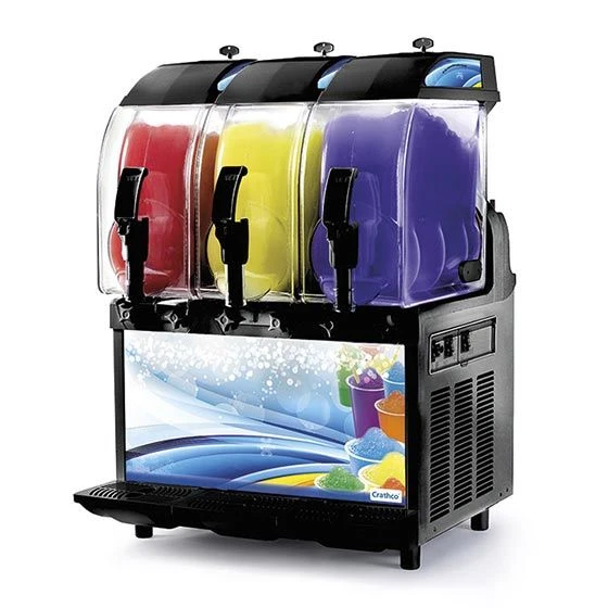 Crathco I-PRO 3M W/ LIGHT (1206-005) Black 24" Countertop Triple 2.9 Gallon Granita / Slushy / Frozen Beverage Dispenser With Lighted Front Panel And Mechanical Controls, 115V 3 Crathco I-PRO 3M W/ LIGHT (1206-005) Black 24" Countertop Triple 2.9 Gallon Granita / Slushy / Frozen Beverage Dispenser With Lighted Front Panel And Mechanical Controls, 115V