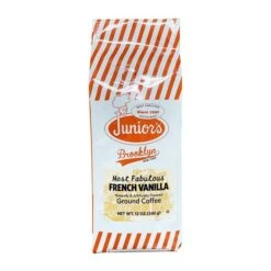 Junior's Most Fabulous French Vanilla, Medium Roast Ground Coffee, 4/12 Oz Bags -Coffee Drinks Shop juniors most fabulous french vanilla ground coffee 12 oz bag 2