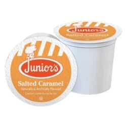 Junior's Most Fabulous Salted Caramel, Medium Roast Single Single Serve 2/18 Ct -Coffee Drinks Shop juniors most fabulous salted caramel medium roast single single serve 100 ct 1 1