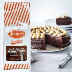 Junior's Most Fabulous Hazelnut Torte Ground Coffee, 12 Oz Bag 8 Junior's Most Fabulous Hazelnut Torte Ground Coffee, 12 Oz Bag -Coffee Drinks Shop juniorshazelnutmain