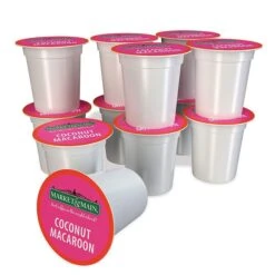 Market & Main Coconut Macaroon Single Serve Coffee Cups, 2 Boxes (24 Cups) -Coffee Drinks Shop market main onecup coconut macaroon compatible with keurig k cup brewers 12 count1 2