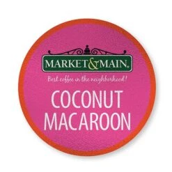 Market & Main Coconut Macaroon Single Serve Coffee Cups, 2 Boxes (24 Cups) -Coffee Drinks Shop market main onecup coconut macaroon compatible with keurig k cup brewers 12 count2 2