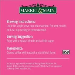 Market & Main Coconut Macaroon Single Serve Coffee Cups, 6 Boxes (72 Cups) -Coffee Drinks Shop market main onecup coconut macaroon compatible with keurig k cup brewers 12 count5 1