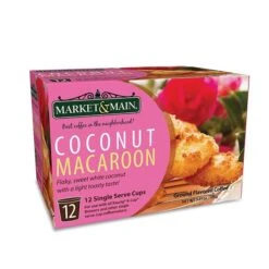 Market & Main Coconut Macaroon Single Serve Coffee Cups, 6 Boxes (72 Cups) -Coffee Drinks Shop market main onecup coconut macaroon compatible with keurig k cup brewers 12 count 1