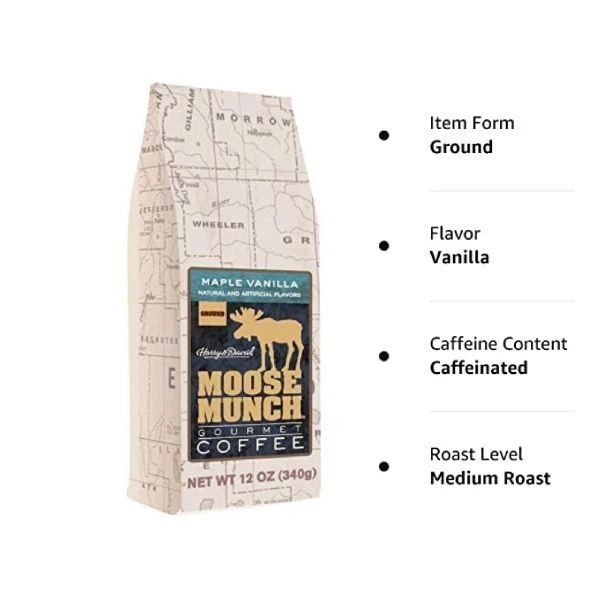 Harry & David Maple Vanilla Moose Munch Gourmet Coffee 4 Bags 5 Harry & David Maple Vanilla Moose Munch Gourmet Coffee 4 Bags - Image 3