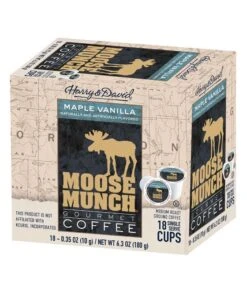Moose Munch Maple Vanilla Single Serve Coffee By Harry & David, 4/18 Count -Coffee Drinks Shop moose munch maple vanilla single serve coffee by harry and david 4 18 count