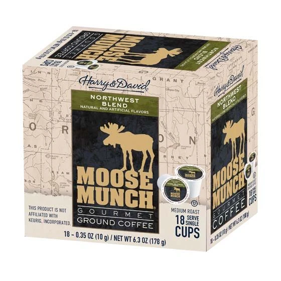 Moose Munch Northwest Blend Coffee Single Serve Cups By Harry & David 2/18 Count 4 Moose Munch Northwest Blend Coffee Single Serve Cups By Harry & David 2/18 Count - Image 2