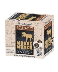 Moose Munch Single Serve Coffee By Harry & David, Dark Chocolate Candy Caramel, 2/18 Count -Coffee Drinks Shop moose munch single serve coffee by harry and david dark chocolate candy caramel
