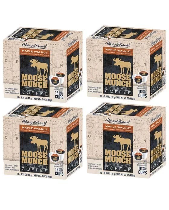 Moose Munch Single Serve Coffee By Harry & David, Maple Walnut, 4/18 Count 3 Moose Munch Single Serve Coffee By Harry & David, Maple Walnut, 4/18 Count