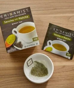 China Mist Sencha With Matcha Green Tea Sachets, 2 Boxes 15 Count Each - Biodegradable And Individually Wrapped -Coffee Drinks Shop sachet senchamatcha1
