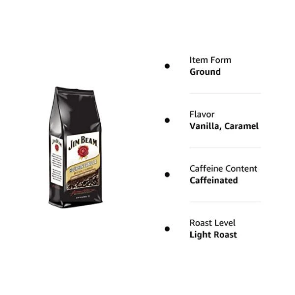 Jim Beam Bourbon Vanilla Bourbon Flavored Ground Coffee, 2 Bags (12 Oz Ea.) 4 Jim Beam Bourbon Vanilla Bourbon Flavored Ground Coffee, 2 Bags (12 Oz Ea.) - Image 2