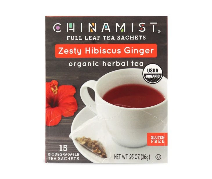 China Mist - Zesty Hibiscus Ginger Organic Black Full Leaf Tea Sachet, 2 Boxes 15 Count Each - Biodegradable And Individually Wrapped 6 China Mist - Zesty Hibiscus Ginger Organic Black Full Leaf Tea Sachet, 2 Boxes 15 Count Each - Biodegradable And Individually Wrapped - Image 4