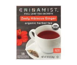 China Mist - Zesty Hibiscus Ginger Organic Black Full Leaf Tea Sachet, 4 Boxes 15 Count Each 9 China Mist - Zesty Hibiscus Ginger Organic Black Full Leaf Tea Sachet, 4 Boxes 15 Count Each -Coffee Drinks Shop zestyhibiscusginger teasachet packet 1 1