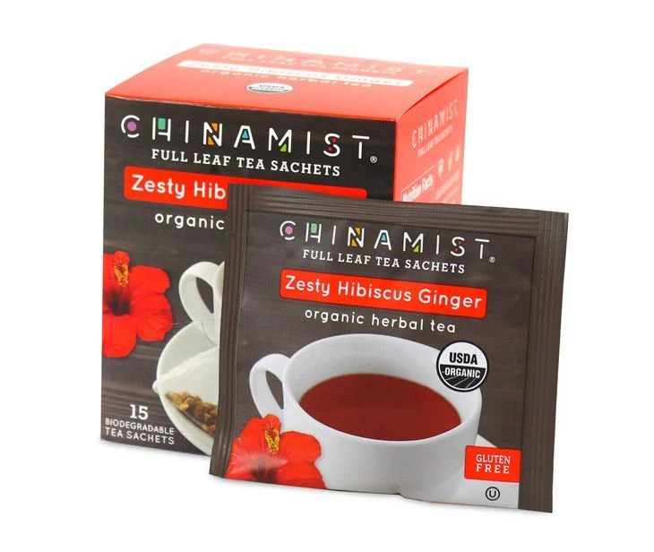 China Mist - Zesty Hibiscus Ginger Organic Black Full Leaf Tea Sachet, 4 Boxes 15 Count Each 5 China Mist - Zesty Hibiscus Ginger Organic Black Full Leaf Tea Sachet, 4 Boxes 15 Count Each - Image 3