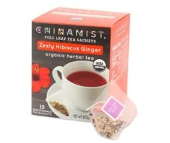 China Mist - Zesty Hibiscus Ginger Organic Black Full Leaf Tea Sachet, 2 Boxes 15 Count Each - Biodegradable And Individually Wrapped 7 China Mist - Zesty Hibiscus Ginger Organic Black Full Leaf Tea Sachet, 2 Boxes 15 Count Each - Biodegradable And Individually Wrapped -Coffee Drinks Shop zestyhibiscusginger teasachets main 730x616 1